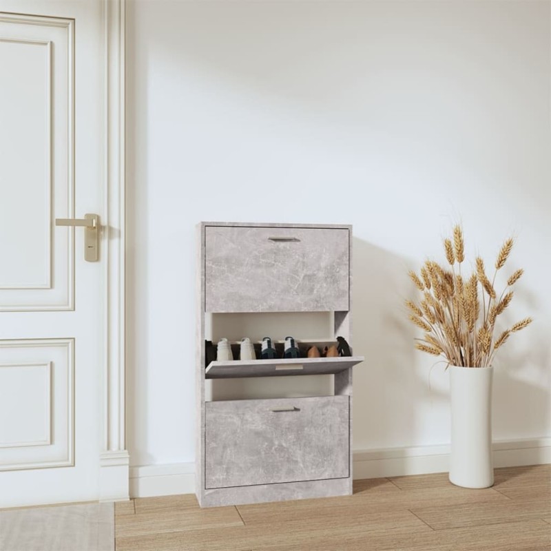 Scarpiera Grigio Cemento 59x17x108 cm in Legno Multistrato Scarpiera Grigio Cemento 59x17x108 cm in Legno Multistrato