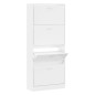 Scarpiera Bianco Lucido 63x24x147 cm in Legno Multistrato Scarpiera Bianco Lucido 63x24x147 cm in Legno Multistrato