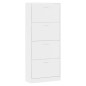 Scarpiera Bianco Lucido 63x24x147 cm in Legno Multistrato Scarpiera Bianco Lucido 63x24x147 cm in Legno Multistrato