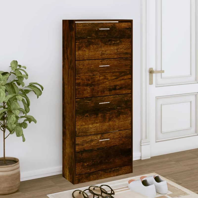 Scarpiera Rovere Fumo 63x24x147 cm in Legno Multistrato Scarpiera Rovere Fumo 63x24x147 cm in Legno Multistrato