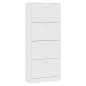 Scarpiera Bianca 63x24x147 cm in Legno Multistrato Scarpiera Bianca 63x24x147 cm in Legno Multistrato