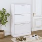 Scarpiera Bianco Lucido 63x24x103 cm in Legno Multistrato Scarpiera Bianco Lucido 63x24x103 cm in Legno Multistrato