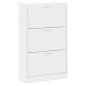 Scarpiera Bianco Lucido 63x24x103 cm in Legno Multistrato Scarpiera Bianco Lucido 63x24x103 cm in Legno Multistrato