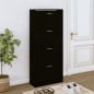 Scarpiera Nera 63x24x147 cm in Legno Multistrato Scarpiera Nera 63x24x147 cm in Legno Multistrato