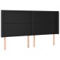 vidaXL Testiera ad Orecchio Nera 203x16x118/128 cm in Similpelle