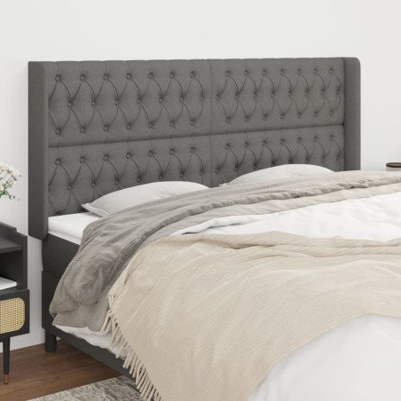 vidaXL Testiera ad Orecchio GrigioScuro 183x16x118/128cm inTessuto
