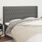 vidaXL Testiera ad Orecchio GrigioScuro 183x16x118/128cm inTessuto