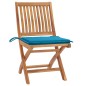 Sedie da Giardino 2 pz con Cuscini Blu in Massello di Teak Sedie da Giardino 2 pz con Cuscini Blu in Massello di Teak