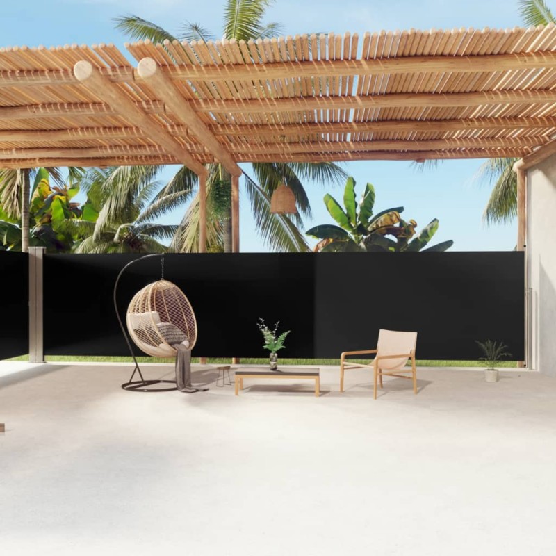 Tenda da Sole Laterale Retrattile Nera 180x1200 cm Tenda da Sole Laterale Retrattile Nera 180x1200 cm