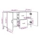 Credenza Rovere Fumo 100x36x60 cm in Legno Multistrato