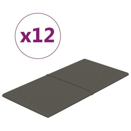 Pannelli Murali 12 pz Grigio Scuro 60x30 cm in Velluto 2,16 m²