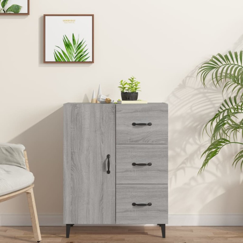 Credenza Grigio Sonoma 69,5x34x90 cm in Legno Multistrato Credenza Grigio Sonoma 69,5x34x90 cm in Legno Multistrato