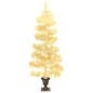 Albero di Natale a Spirale con Vaso e LED Bianco 120 cm PVC