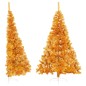vidaXL Albero di Natale Artificiale a Metà con Supporto Oro 240 cm PET