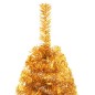 vidaXL Albero di Natale Artificiale a Metà con Supporto Oro 240 cm PET