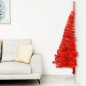 Albero Natale Artificiale a Metà con Supporto Rosso 150 cm PVC