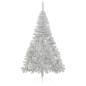 Albero di Natale Artificiale a Metà con Base Argento 210 cm PVC