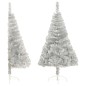 Albero di Natale Artificiale a Metà con Base Argento 150 cm PVC