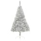 Albero di Natale Artificiale a Metà con Base Argento 150 cm PVC