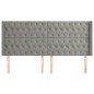 Testiera ad Orecchio Grigio Chiaro 203x16x118/128 cm in Velluto Testiera ad Orecchio Grigio Chiaro 203x16x118/128 cm in Velluto