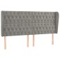 Testiera ad Orecchio Grigio Chiaro 203x23x118/128 cm in Velluto