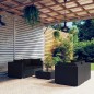 Set Divani da Giardino 5 pz con Cuscini in Polyrattan Nero Set Divani da Giardino 5 pz con Cuscini in Polyrattan Nero