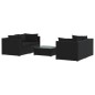 Set Divani da Giardino 5 pz con Cuscini in Polyrattan Nero Set Divani da Giardino 5 pz con Cuscini in Polyrattan Nero