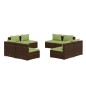 Set Divani da Giardino 8 pz con Cuscini in Polyrattan Marrone Set Divani da Giardino 8 pz con Cuscini in Polyrattan Marrone