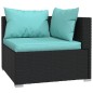 Set Salotto da Giardino 8 pz con Cuscini in Polyrattan Nero Set Salotto da Giardino 8 pz con Cuscini in Polyrattan Nero