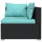 Set Salotto da Giardino 8 pz con Cuscini in Polyrattan Nero Set Salotto da Giardino 8 pz con Cuscini in Polyrattan Nero