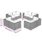 Set Salotto da Giardino 8 pz con Cuscini in Polyrattan Nero Set Salotto da Giardino 8 pz con Cuscini in Polyrattan Nero