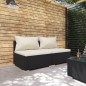 Set Divani da Giardino 2 pz con Cuscini in Polyrattan Nero Set Divani da Giardino 2 pz con Cuscini in Polyrattan Nero