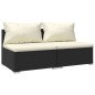 Set Divani da Giardino 2 pz con Cuscini in Polyrattan Nero Set Divani da Giardino 2 pz con Cuscini in Polyrattan Nero