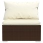 Set Divani da Giardino 8 pz con Cuscini in Polyrattan Marrone Set Divani da Giardino 8 pz con Cuscini in Polyrattan Marrone