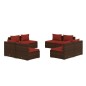 Set Divani da Giardino 8 pz con Cuscini in Polyrattan Marrone Set Divani da Giardino 8 pz con Cuscini in Polyrattan Marrone
