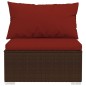 Set Divani da Giardino 8 pz con Cuscini in Polyrattan Marrone Set Divani da Giardino 8 pz con Cuscini in Polyrattan Marrone