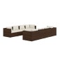 Set Divani da Giardino 9 pz con Cuscini in Polyrattan Marrone Set Divani da Giardino 9 pz con Cuscini in Polyrattan Marrone