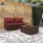 Set Divani da Giardino 3 pz con Cuscini in Polyrattan Marrone Set Divani da Giardino 3 pz con Cuscini in Polyrattan Marrone