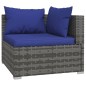Set Divani da Giardino 5 pz con Cuscini in Polyrattan Grigio Set Divani da Giardino 5 pz con Cuscini in Polyrattan Grigio