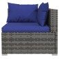 Set Divani da Giardino 5 pz con Cuscini in Polyrattan Grigio Set Divani da Giardino 5 pz con Cuscini in Polyrattan Grigio