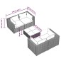 Set Divani da Giardino 5 pz con Cuscini in Polyrattan Grigio Set Divani da Giardino 5 pz con Cuscini in Polyrattan Grigio