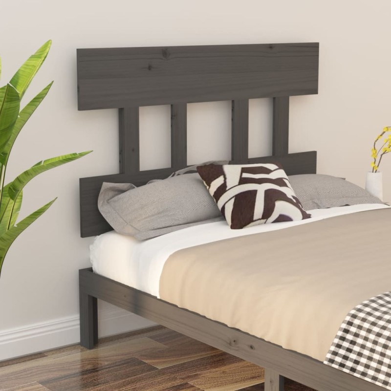 Testiera per Letto Grigia 103,5x3x81 cm Legno Massello di Pino Testiera per Letto Grigia 103,5x3x81 cm Legno Massello di Pino