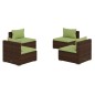Set Divani da Giardino 4 pz con Cuscini in Polyrattan Marrone Set Divani da Giardino 4 pz con Cuscini in Polyrattan Marrone
