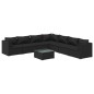 Set Salotto da Giardino 8 pz con Cuscini in Polyrattan Nero Set Salotto da Giardino 8 pz con Cuscini in Polyrattan Nero