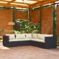 Set Divani da Giardino con Cuscini 5 pz in Polyrattan Nero Set Divani da Giardino con Cuscini 5 pz in Polyrattan Nero