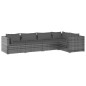 Set Divani da Giardino 5 pz con Cuscini in Polyrattan Grigio Set Divani da Giardino 5 pz con Cuscini in Polyrattan Grigio