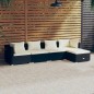 Set Salotto da Giardino 5 pz con Cuscini in Polyrattan Nero Set Salotto da Giardino 5 pz con Cuscini in Polyrattan Nero