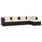 Set Salotto da Giardino 5 pz con Cuscini in Polyrattan Nero Set Salotto da Giardino 5 pz con Cuscini in Polyrattan Nero