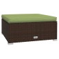 Set Divani da Giardino 5 pz con Cuscini in Polyrattan Marrone Set Divani da Giardino 5 pz con Cuscini in Polyrattan Marrone