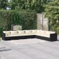 Set Divani da Giardino con Cuscini 8 pz in Polyrattan Nero Set Divani da Giardino con Cuscini 8 pz in Polyrattan Nero